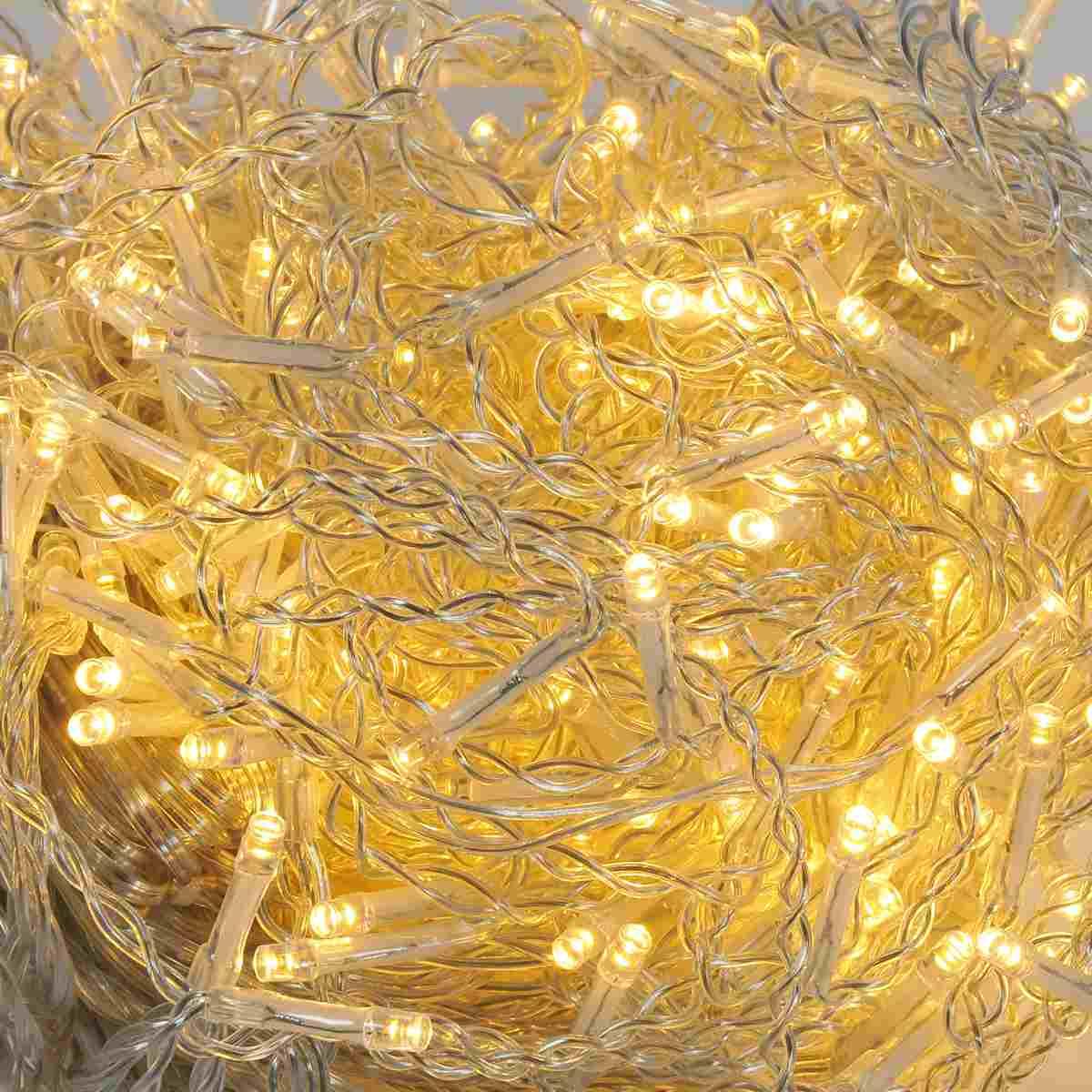 Luci Natale Tenda Esterno LED 300 Bianco Caldo Prolungabili cm.600X0,50 |Silani