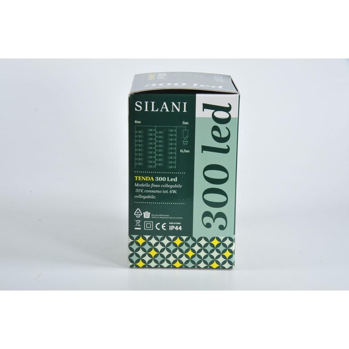 Luci Natale Tenda Esterno LED 300 Bianco Caldo Prolungabili cm.600X0,50 |Silani