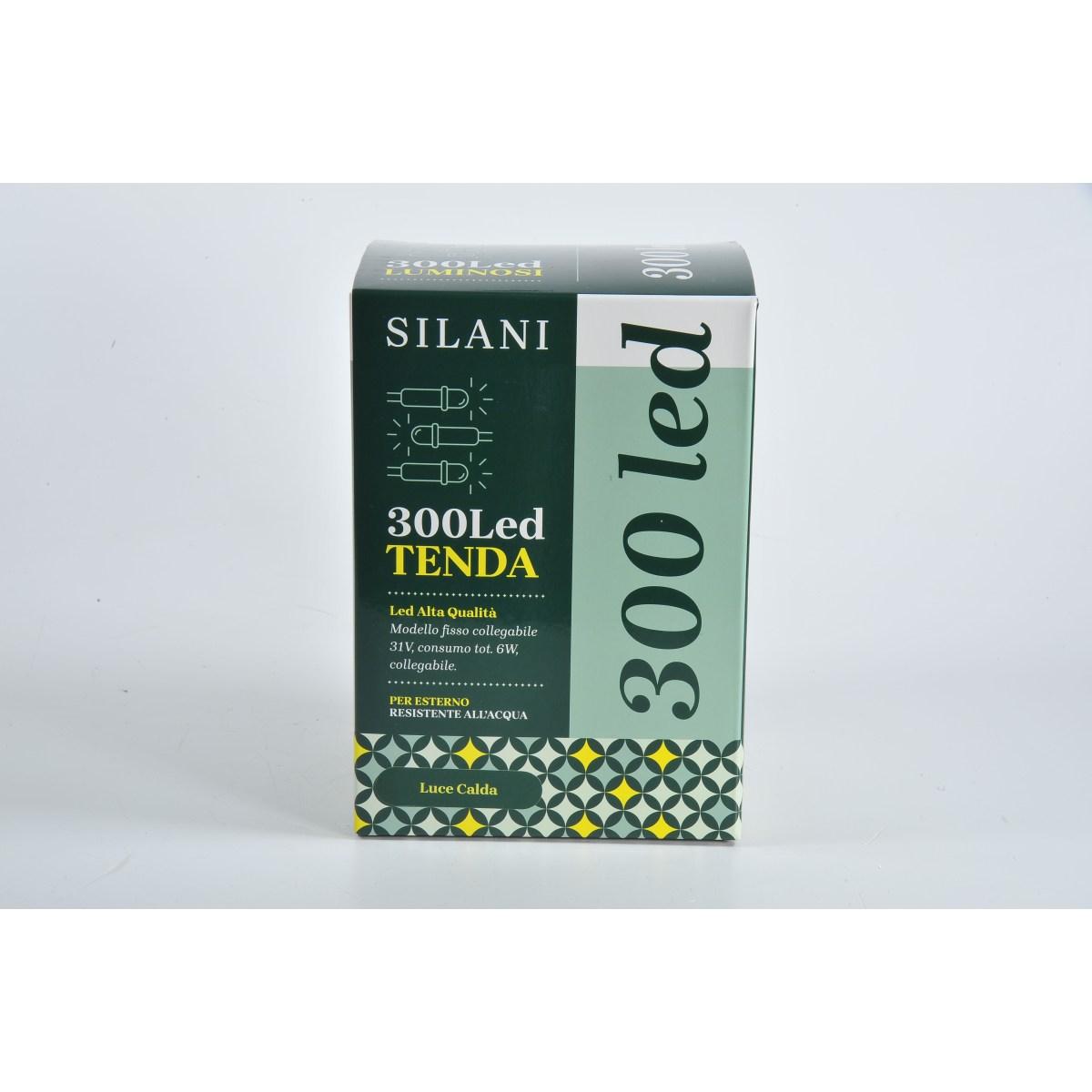 Luci Natale Tenda Esterno LED 300 Bianco Caldo Prolungabili cm.600X0,50 |Silani