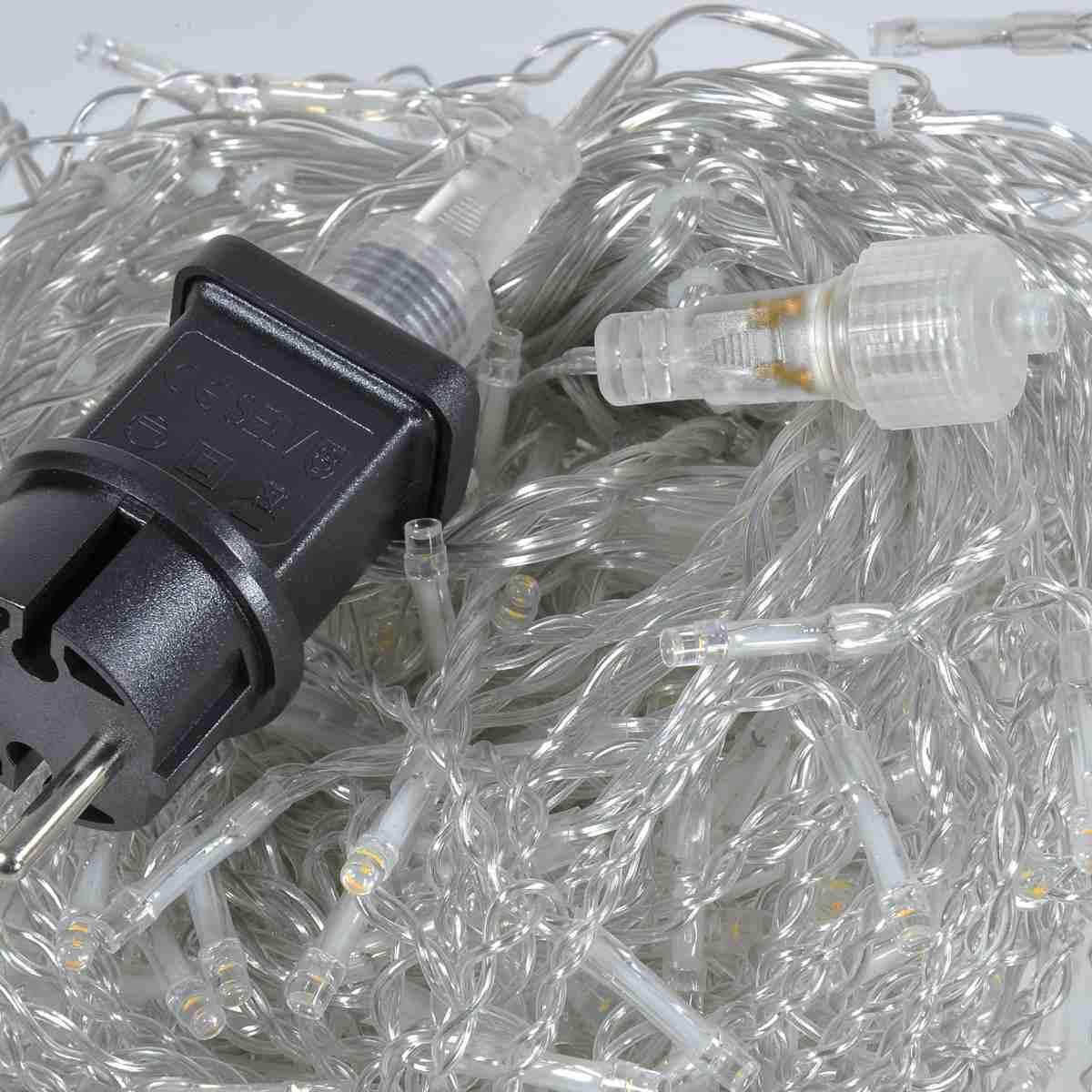 Luci Natale Tenda Esterno LED 300 Bianco Caldo Prolungabili cm.600X0,50 |Silani