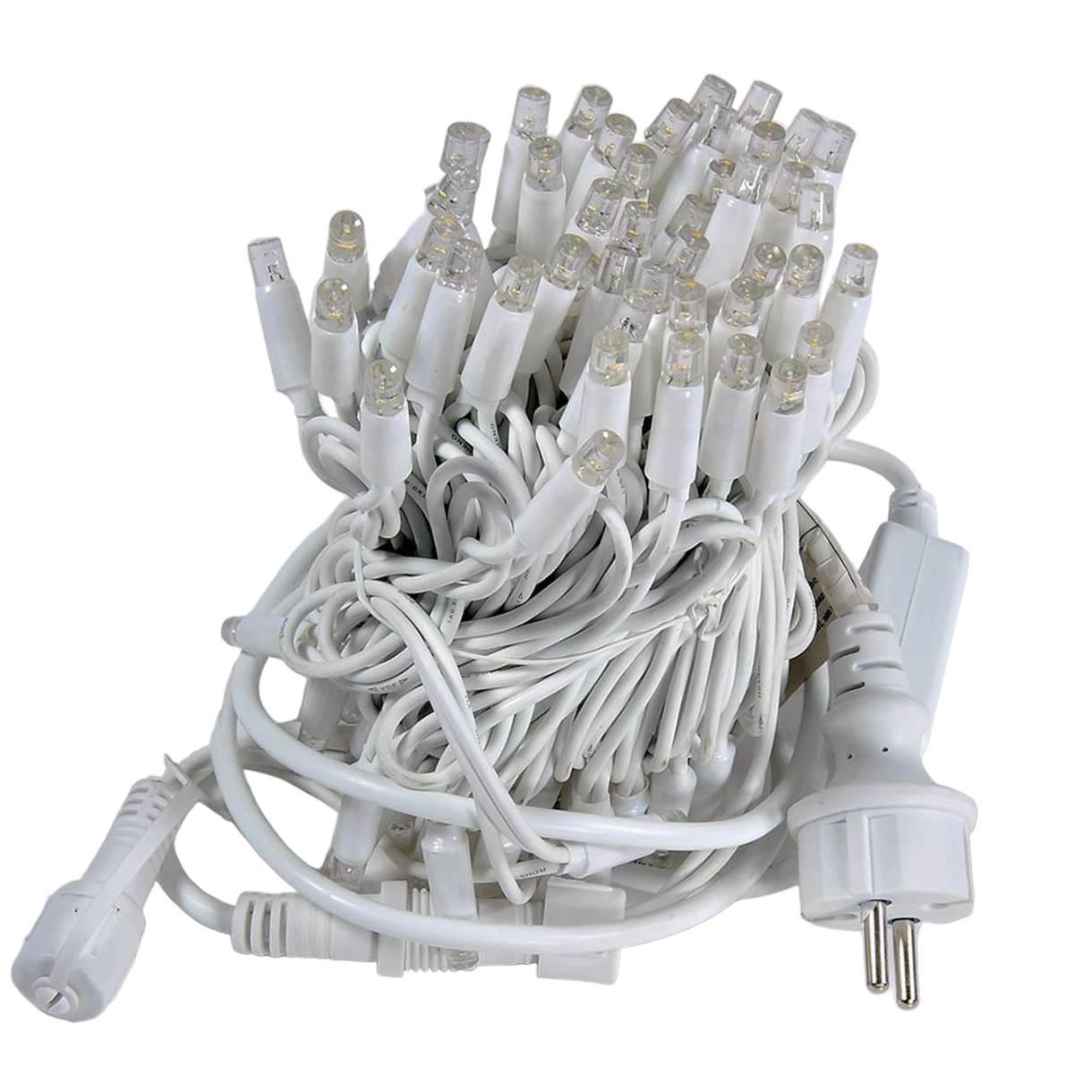 Luci Natale Esterno LED 100 Professionali Bianco Caldo/Flash Prolungabili Mt.11,5 |Silani