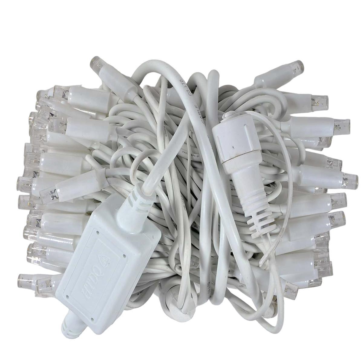 Luci Natale Esterno LED 100 Professionali Bianco Caldo/Flash Prolungabili Mt.11,5 |Silani