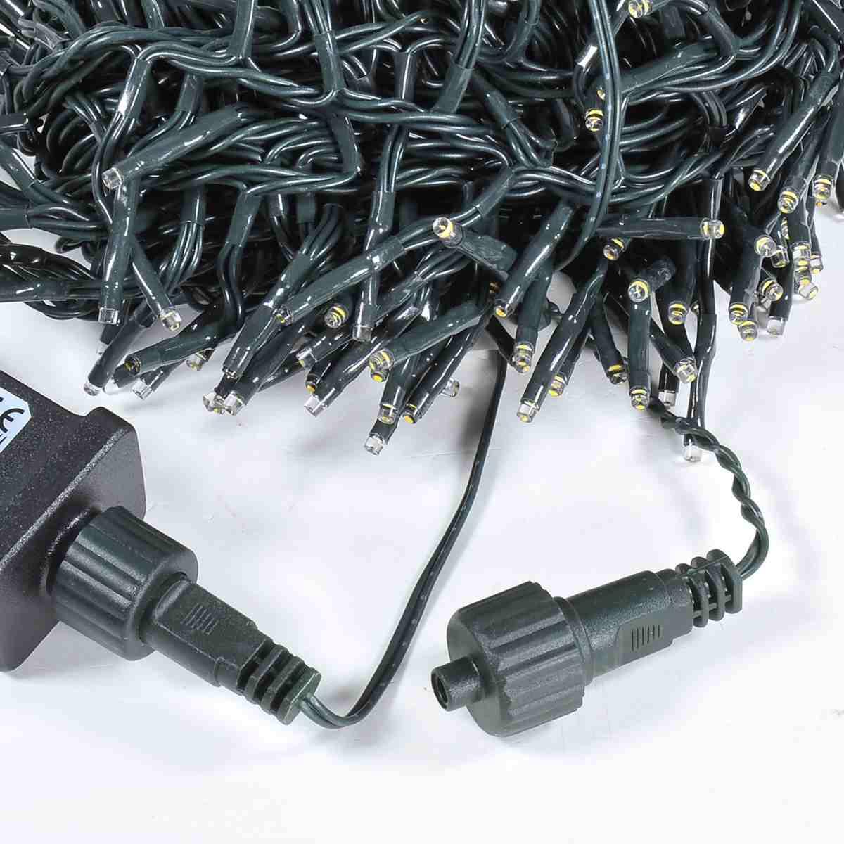 Luci Natale esterno LED 384 Cluster Bianco Caldo Prolungabile mt.13 |Silani