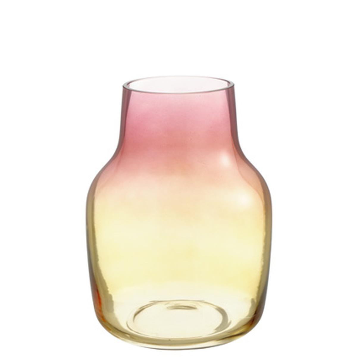 Vaso Vetro Sagomato Rosa Ambra cm.21x15 |Montemaggi