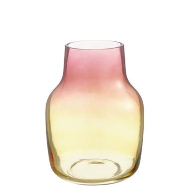 Vaso Vetro Sagomato Rosa Ambra cm.21x15 |Montemaggi