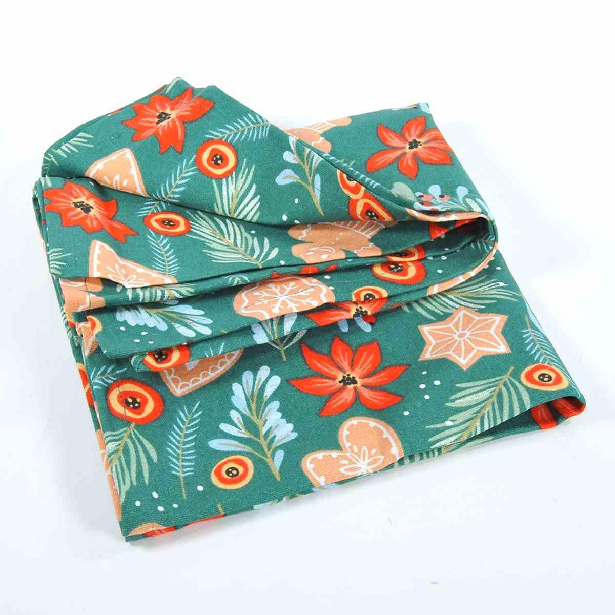 Runner Runner Natalizio cm.45x140 in Tessuto Verde con Dolcetti |Montemaggi