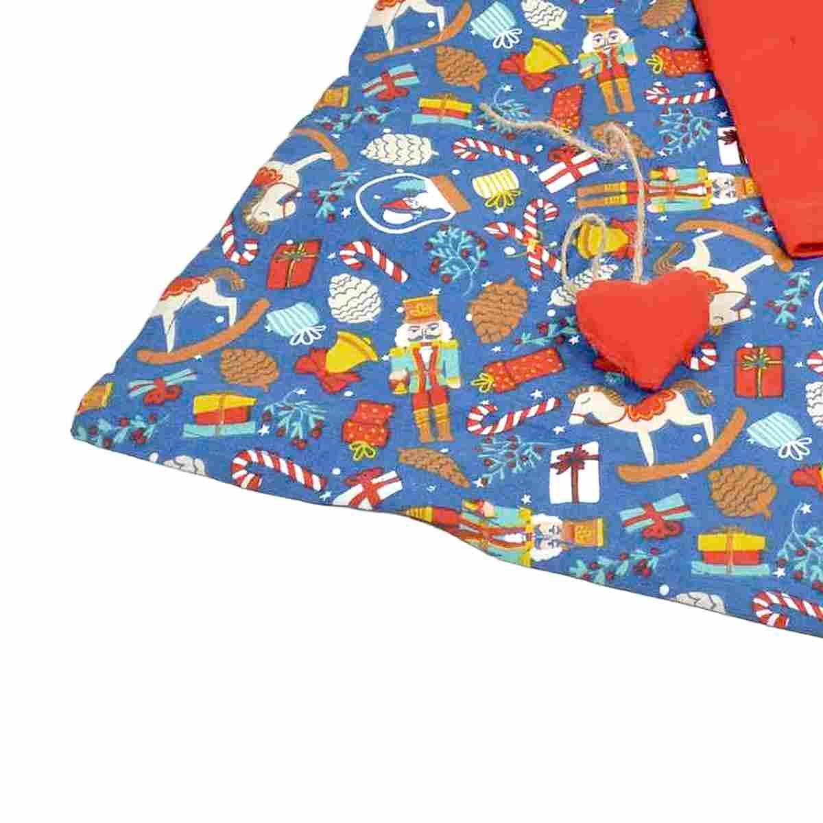 Tovaglietta Natalizia Americana con Tovagliolo Cotone Fantasia Schiaccianoci |Montemaggi