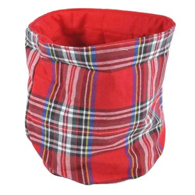 Portapane in Tessuto Rosso Tartan cm.18x23 |Montemaggi
