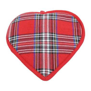 Sottopentola Cuore Cotone Fantasia Tartan Rosso con Profumo cm.28 |Montemaggi