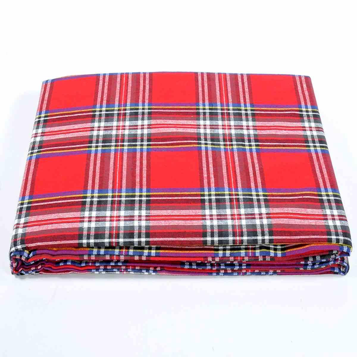 Tovaglia Natalizia cm.180x180 Cotone Fantasia Tartan Rosso |Montemaggi