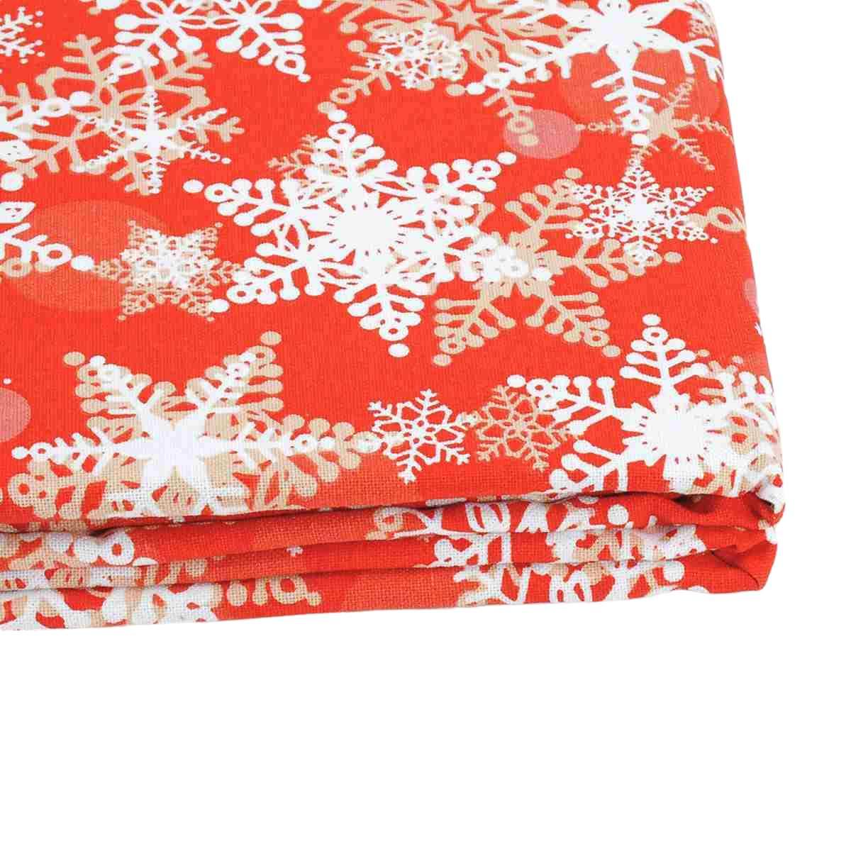 Tovaglia Natalizia cm.140x180 Cotone Fantasia Fiocchi di Neve |Montemaggi
