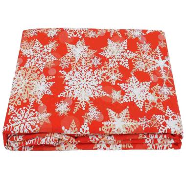 Tovaglia Natalizia cm.140x180 Cotone Fantasia Fiocchi di Neve |Montemaggi