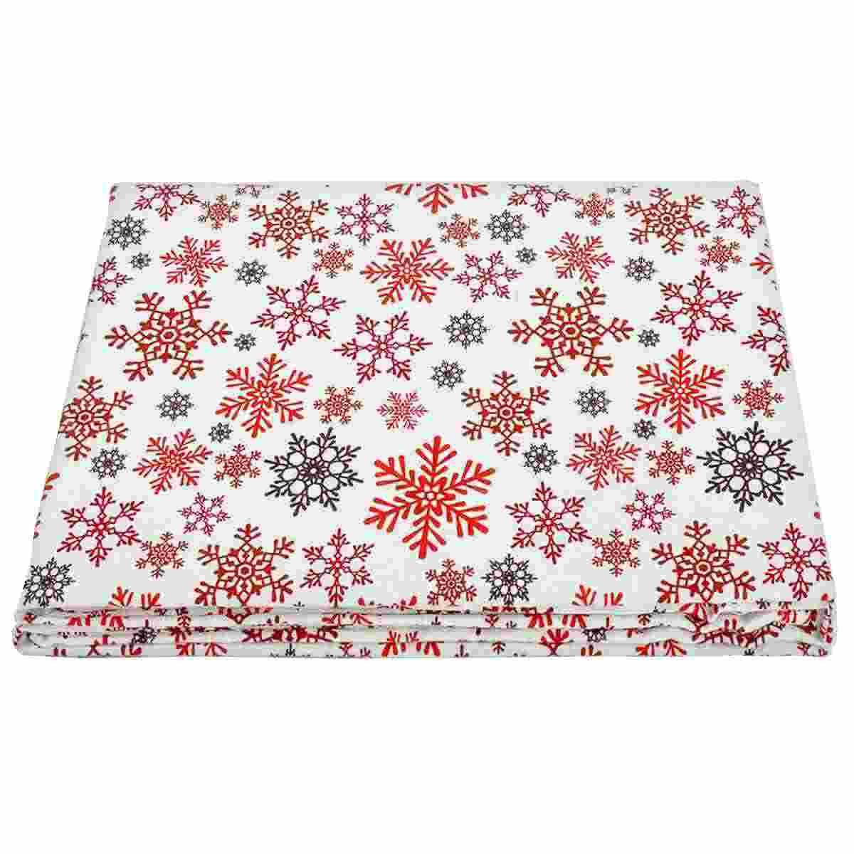 Tovaglia Natalizia cm.140x180 Cotone Fantasia Fiocchi di Neve |Montemaggi
