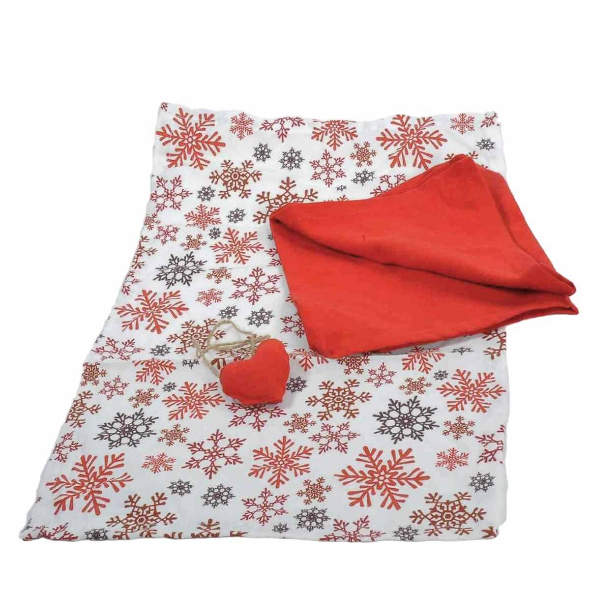 Tovaglietta Natalizia Americana con Tovagliolo Fiocchi Neve |Montemaggi