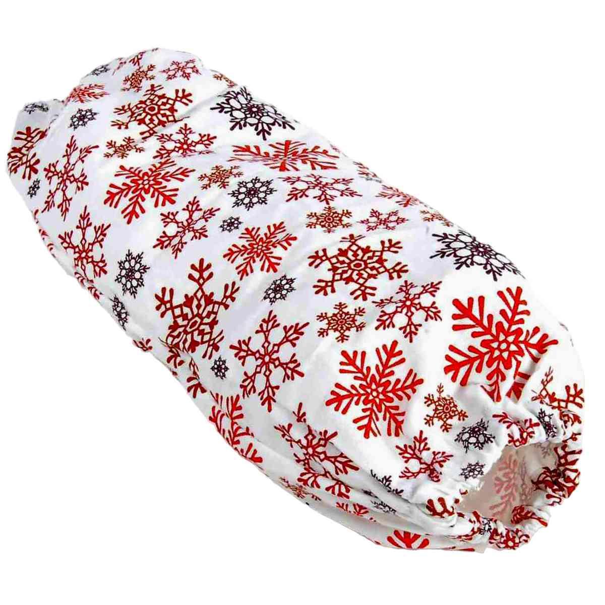 Portasacchetti in Tessuto Bianco con Fiocchi Neve cm.21x42 |Montemaggi