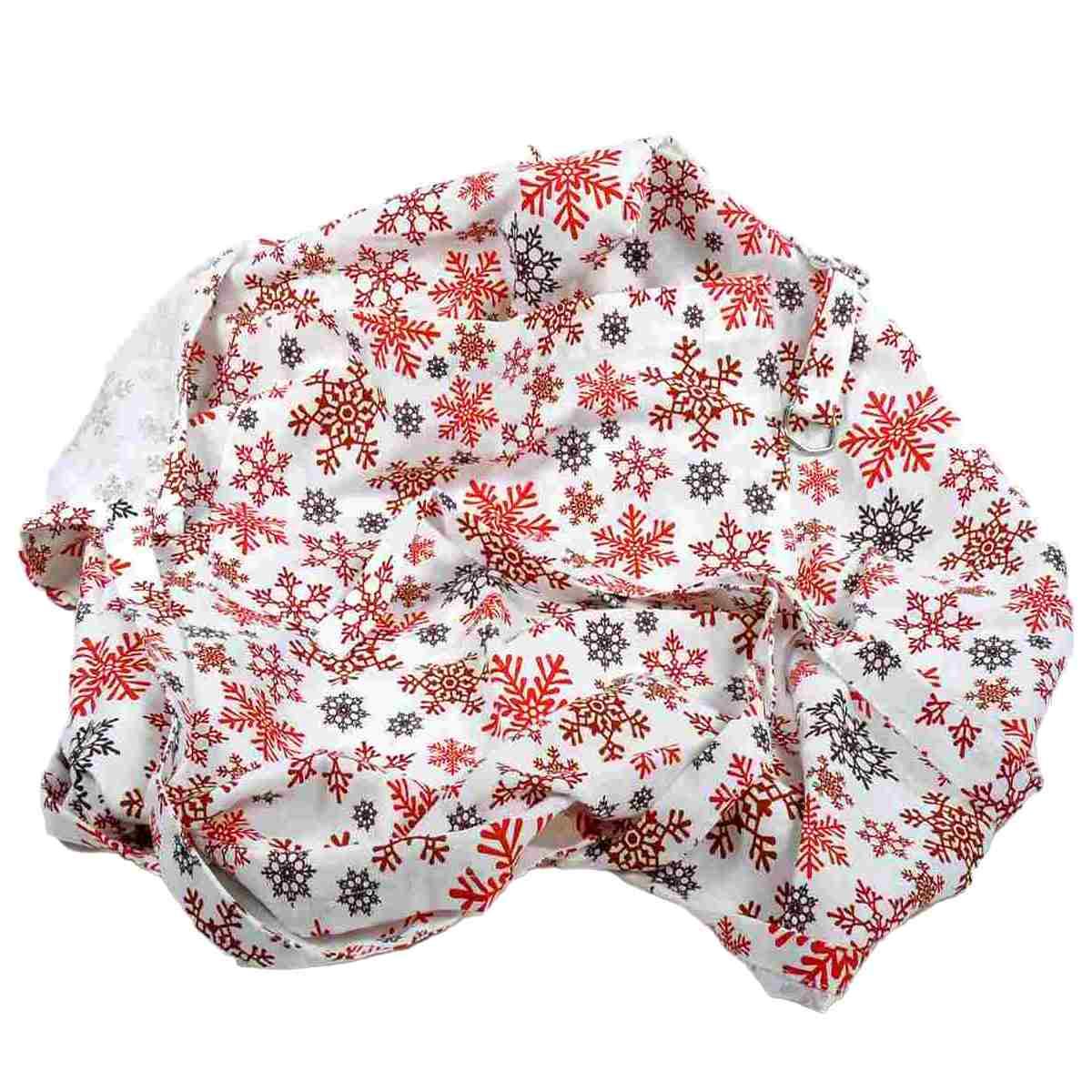 Grembiule Natalizio in Tessuto Fantasia Fiocchi Neve cm.80x85 |Montemaggi