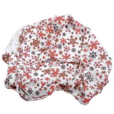 Grembiule Natalizio in Tessuto Fantasia Fiocchi Neve cm.80x85 |Montemaggi