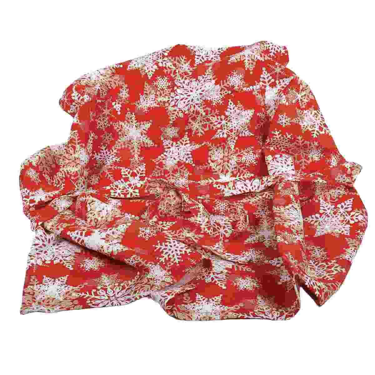 Grembiule Natalizio in Tessuto Fantasia Fiocchi Neve cm.80x85 |Montemaggi