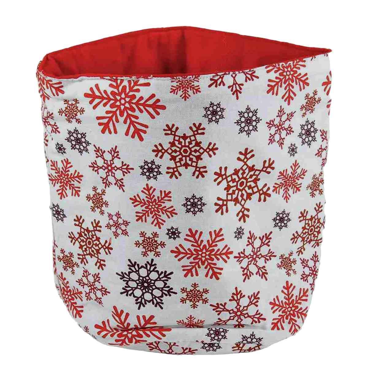 Portapane in Tessuto Bianco con Fiocchi Neve cm.18x23 |Montemaggi