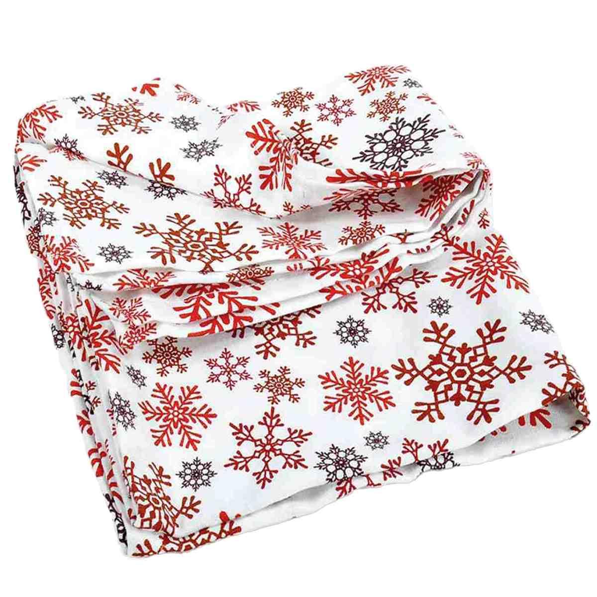 Runner Runner Natalizio cm.45x140 in Tessuto Bianco con Fiocchi Neve |Montemaggi