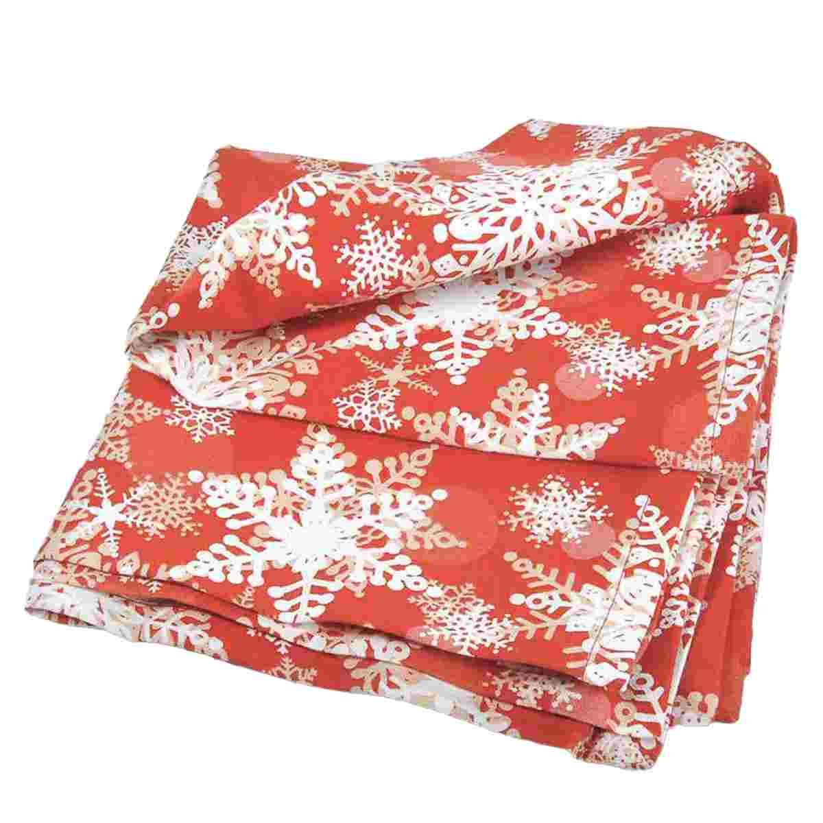 Runner Runner Natalizio cm.45x140 in Tessuto Rosso con Fiocchi Neve |Montemaggi