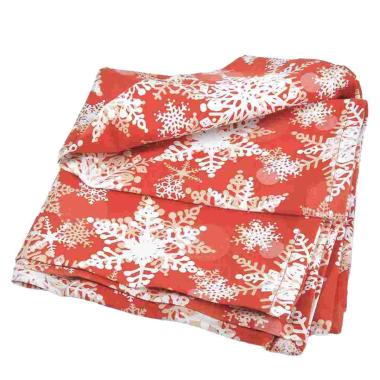 Runner Runner Natalizio cm.45x140 in Tessuto Rosso con Fiocchi Neve |Montemaggi