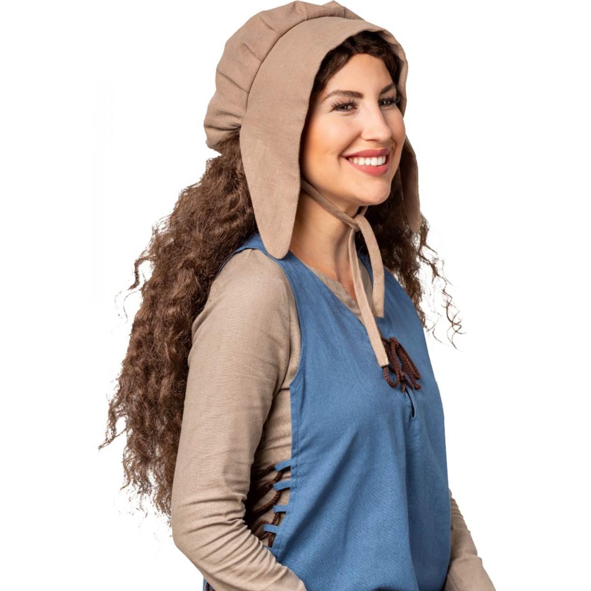 Cappello Cuffia Cameriera Medioevale Beige |Orlob