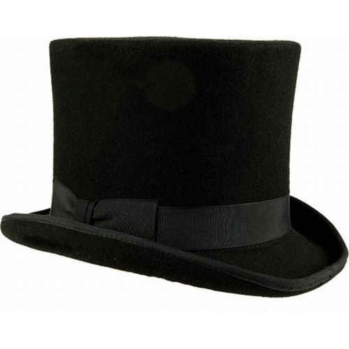 Cappello Cilindro Nero Lusso Feltro Lana |Carnival Toys