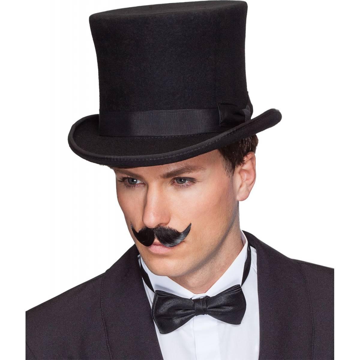 Cappello Cilindro Nero Lusso Feltro Lana |Carnival Toys