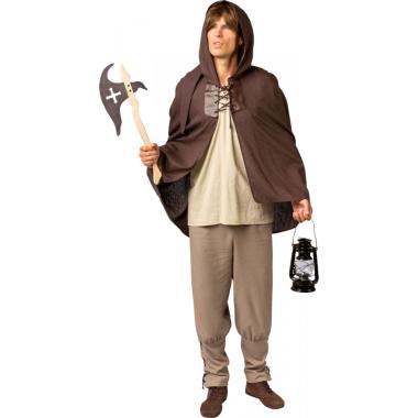 Mantello Marrone con Cappuccio Medioevale |Orlob