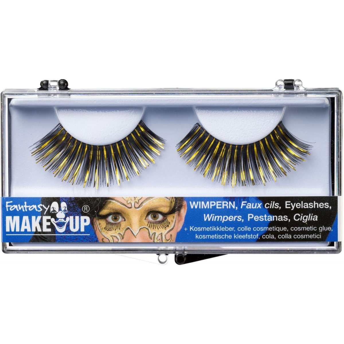 Trucco Ciglia Nere e Oro con Adesivo |Orlob