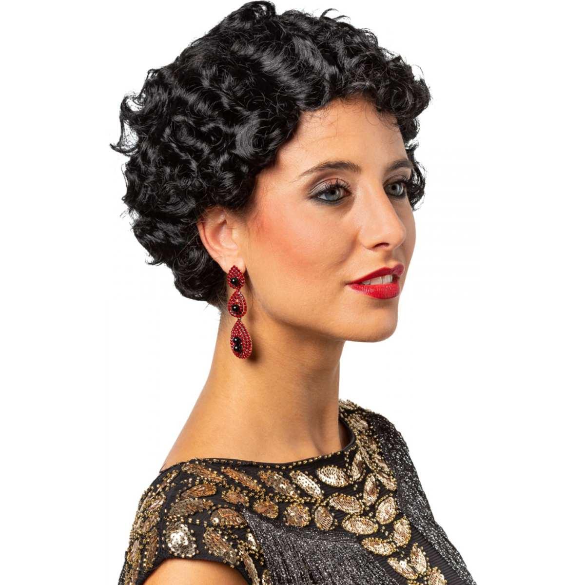 Parrucca Nera Anni '20 Riccia |Orlob