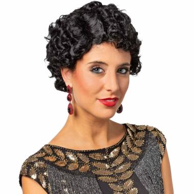 Parrucca Nera Anni '20 Riccia |Orlob