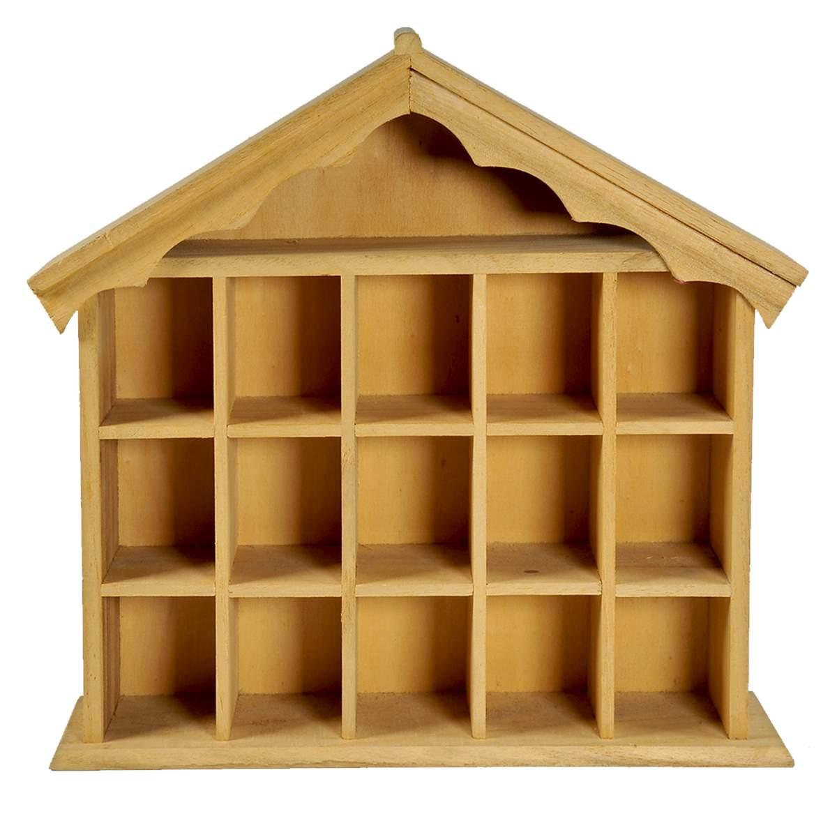 Decoupage Casetta Legno Naturale cm.28x6xh28 |M2 Store