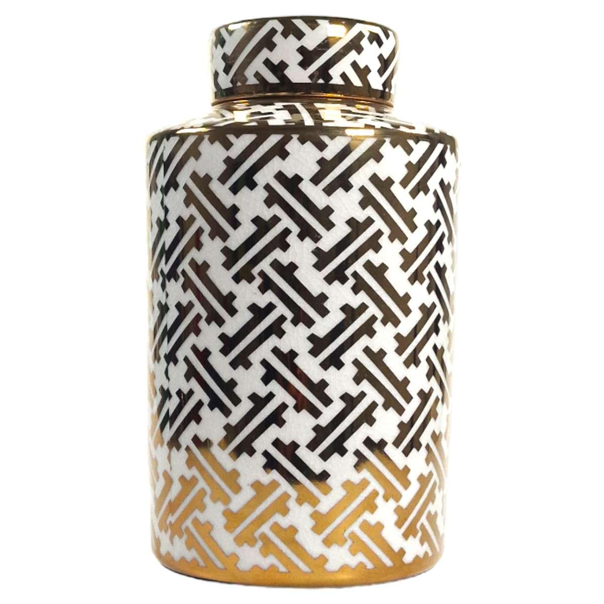 Vaso Porcellana Karat Potiche con Coperchio cm.16x28 |Fade