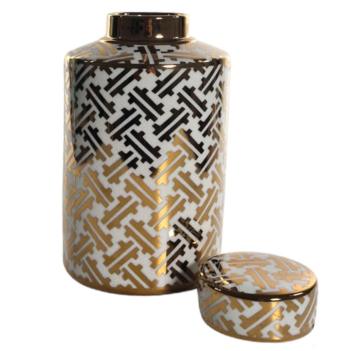 Vaso Porcellana Karat Potiche con Coperchio cm.16x28 |Fade