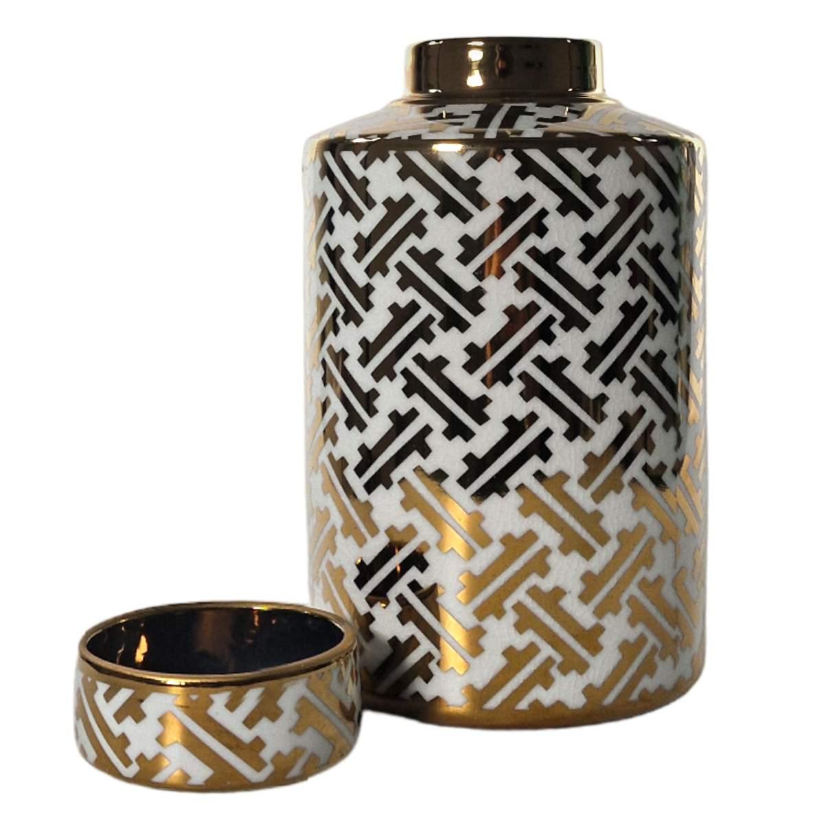 Vaso Porcellana Karat Potiche con Coperchio cm.16x28 |Fade