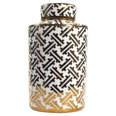 Vaso Porcellana Karat Potiche con Coperchio cm.16x28 |Fade