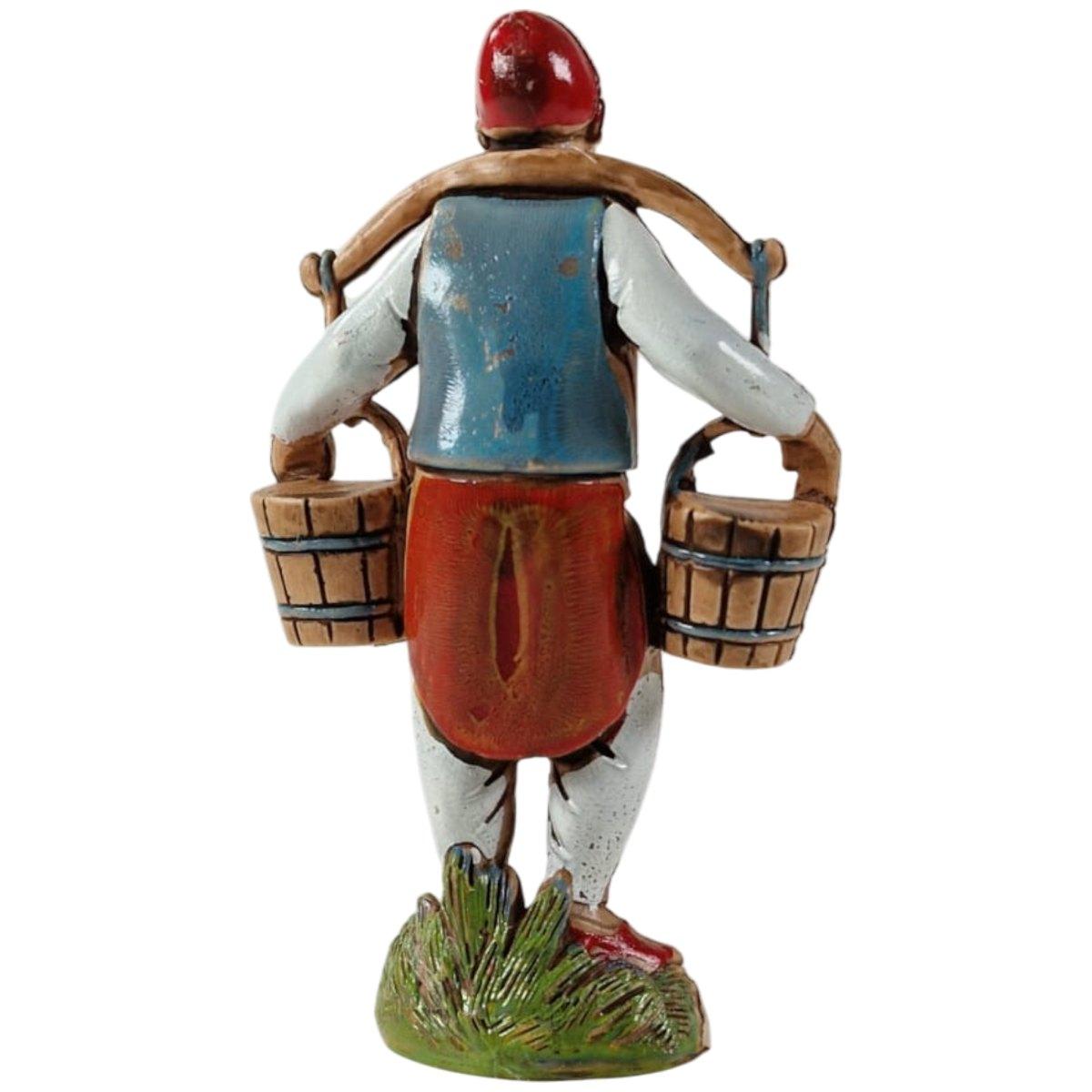 Statua cm.10 Acquaiolo con 2 Secchi a Tracolla | Moranduzzo