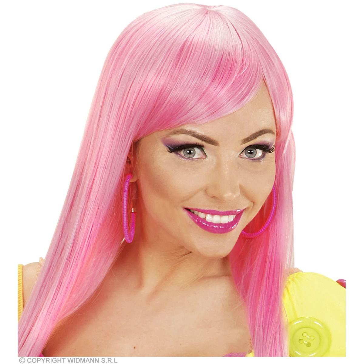 Orecchini Rosa a Cerchio Fluorescenti |Widmann