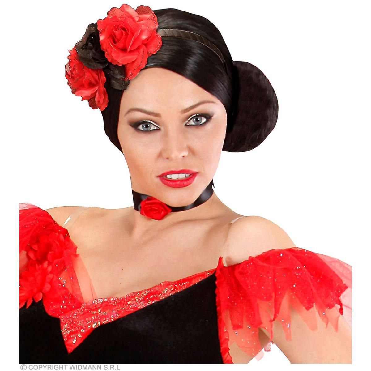 Cerchietto con Fiori Rossi e Neri |Widmann