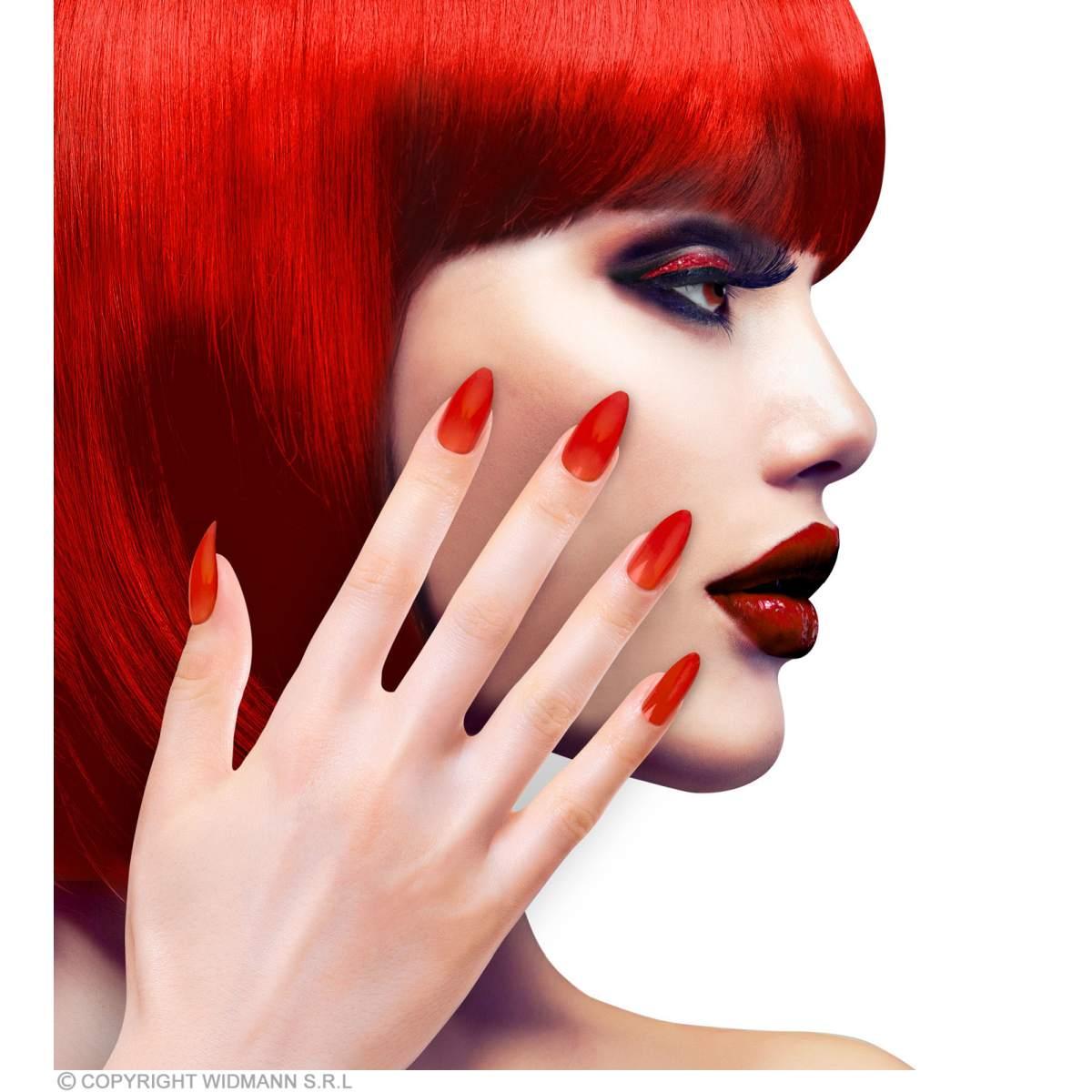 Unghie Adesive Rosse  Set pz.12 |Widmann