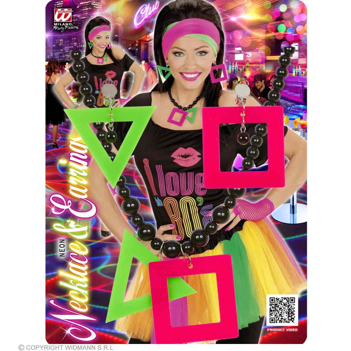 Collana con Orecchini Fluo |Widmann