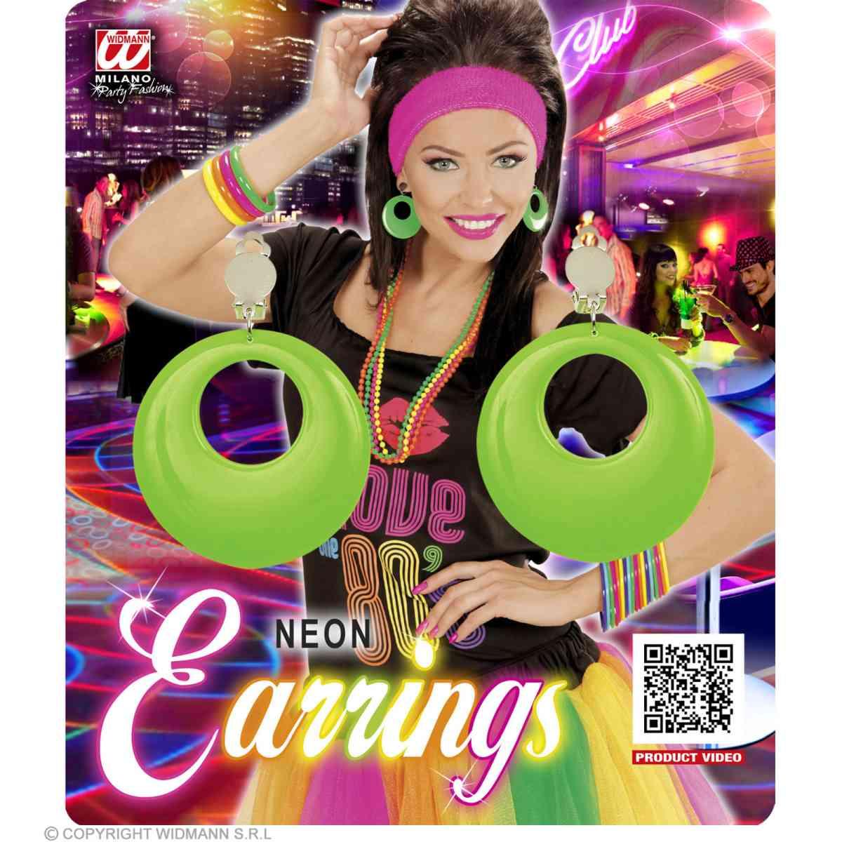 Orecchini Disco Cerchi Verdi |Widmann