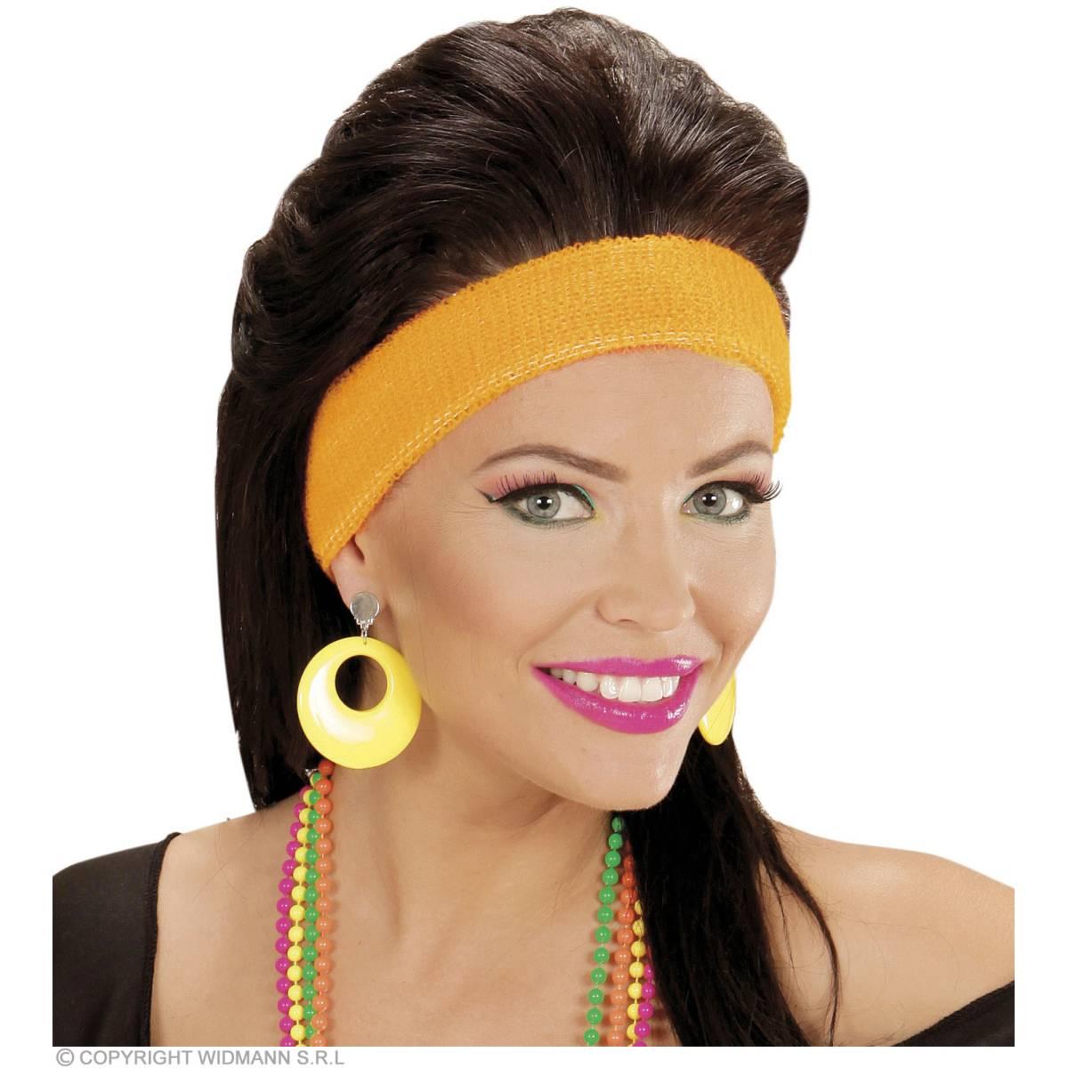 Orecchini Disco Gialli Fluo pz.2 |Widmann