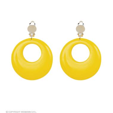 Orecchini Disco Gialli Fluo pz.2 |Widmann