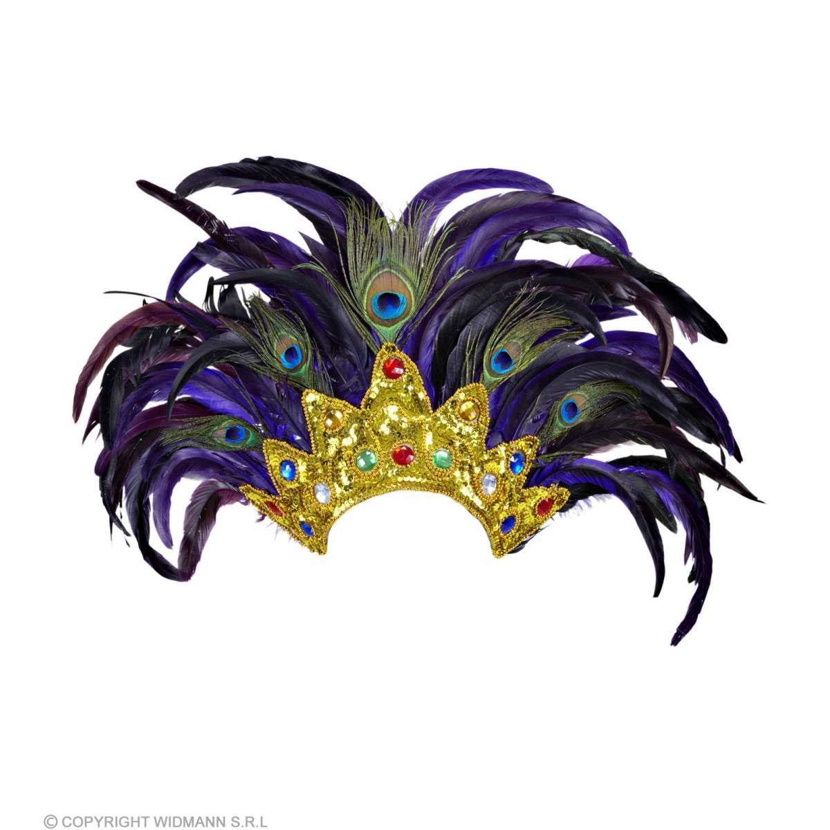 Copricapo Oro con Piume Pavone |Widmann