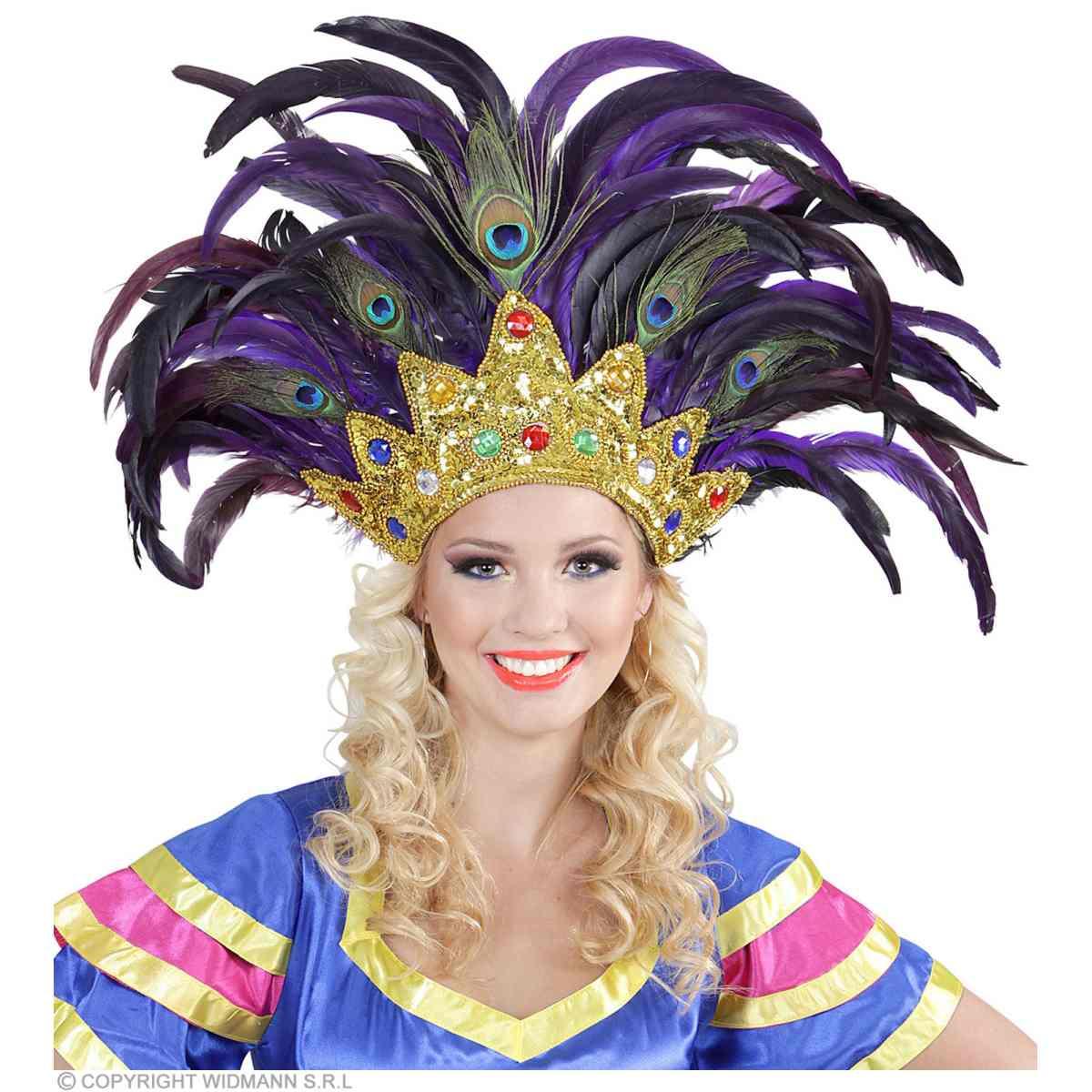 Copricapo Oro con Piume Pavone |Widmann