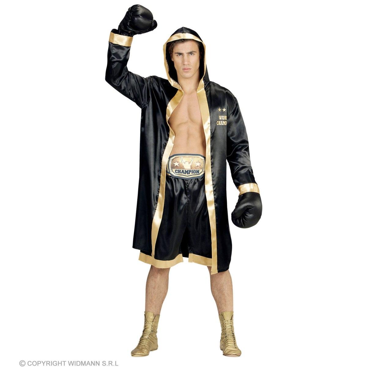 Costume Pugile Nero e Oro |Widmann