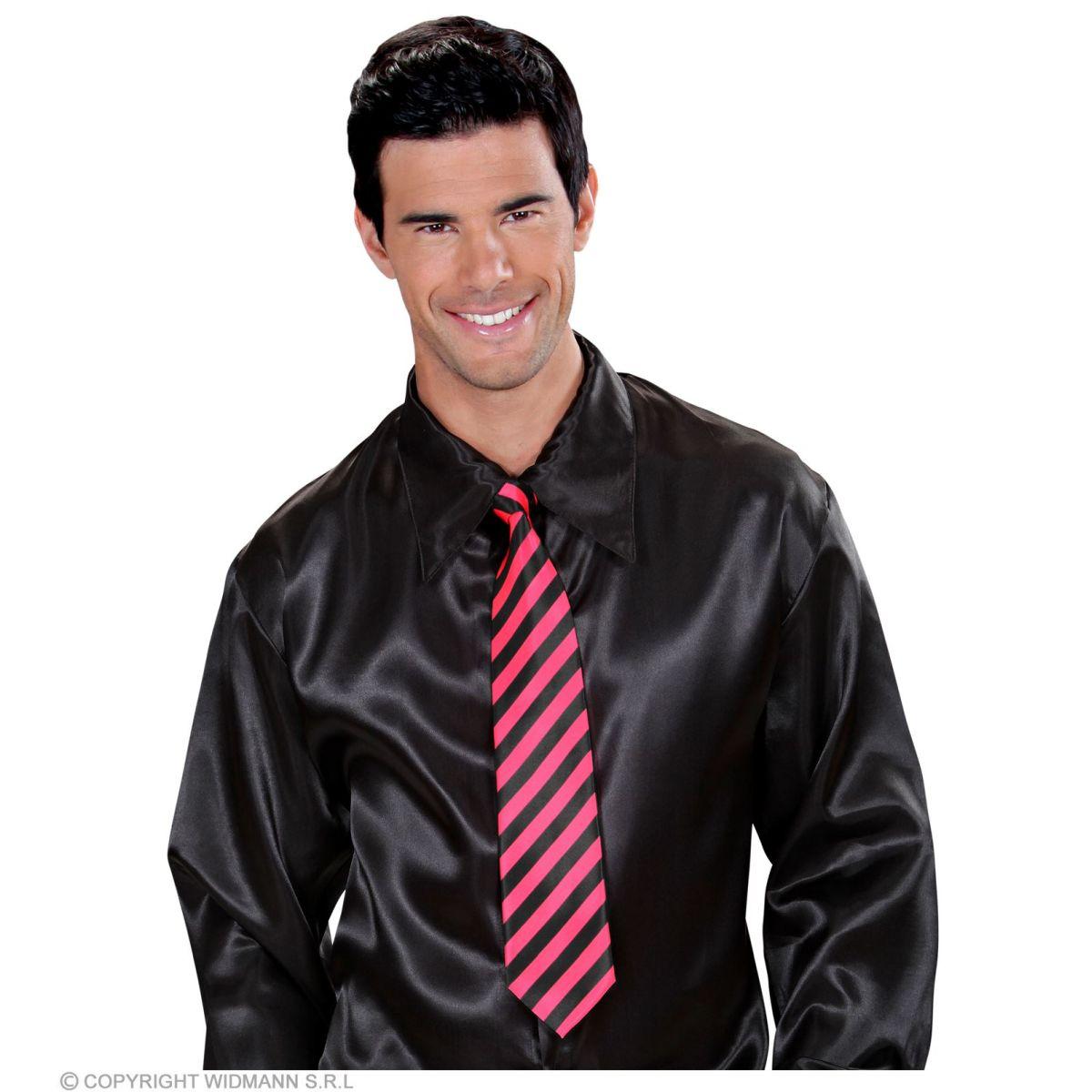 Cravatta Righe Rosa Fluo e Nero |Widmann